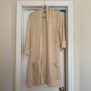 Alice + Olivia Cream Open-Front Cardigan